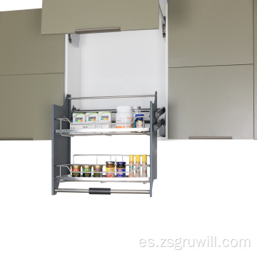 Sistema de elevación de gabinete de cocina estante de plato desplegable